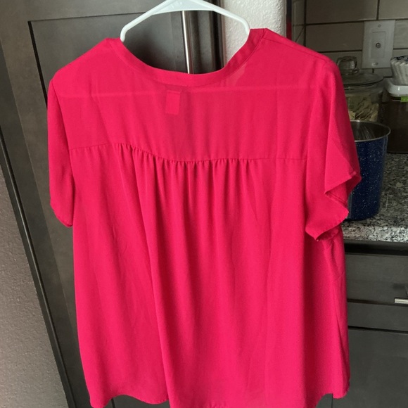 torrid Tops - Torrid Pink Short Sleeve Pleated Blouse